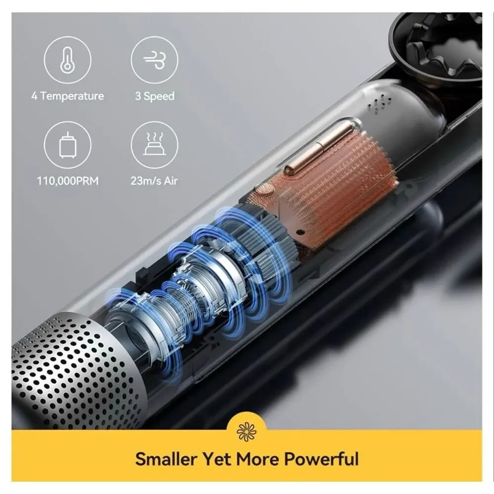 Deerma high speed wand smart tech blow hair dryer/styler w/ magnetic fragrance